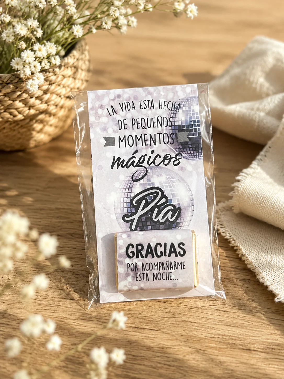 Tarjeta con chocolate