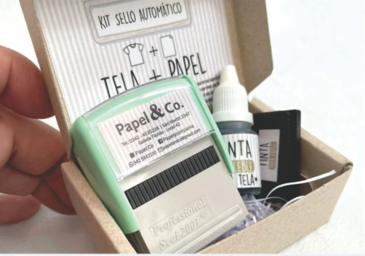 SELLO 2 en 1 - Para sellar papel y tela.
